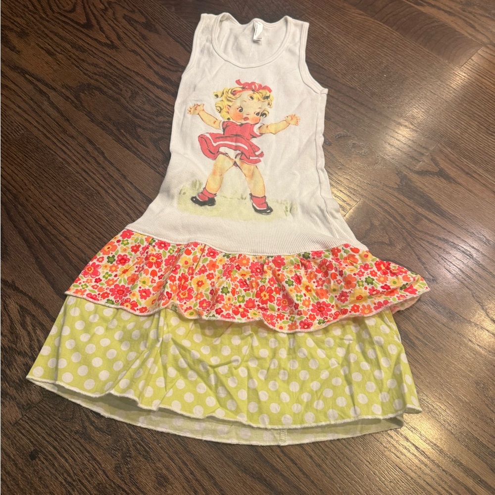 American Apparel Kids Dress - White, Red, Yellow